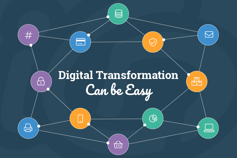 Cosmic graphic with Digital Transformation Can be Easy